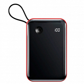 Внешний аккумулятор Baseus Mini S Digital Display с дисплеем 10000мАч (Type-C, USB, ток 3А, 10Вт) красный