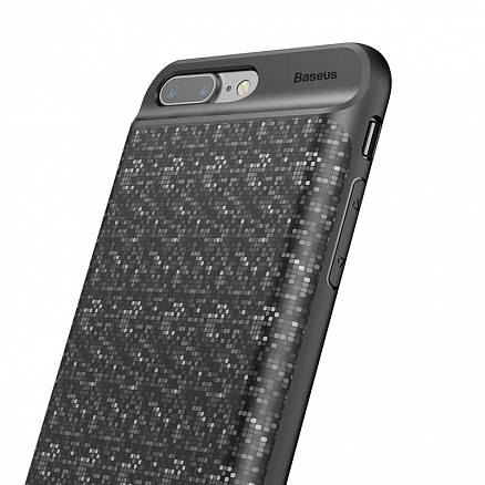 Чехол-аккумулятор для iPhone 7 Plus, 8 Plus Baseus Plaid 3650mAh черный