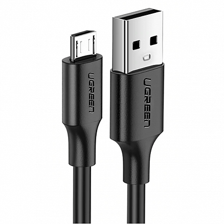 Кабель USB - MicroUSB для зарядки 1 м 2.4А Ugreen US289 (быстрая зарядка QC 3.0) черный