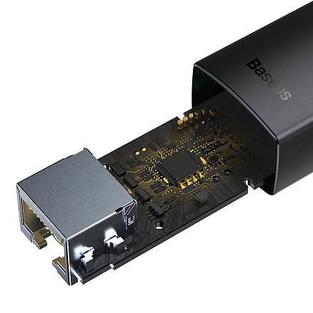Хаб (разветвитель) Type-C - Ethernet RJ45 100 Мбит/с Baseus Lite Series черный