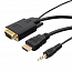 Кабель (преобразователь) HDMI - 3,5 мм, VGA (папа - папа, папа) длина 5 м версия 1.4 Cablexpert черный