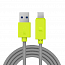 Кабель Type-C - USB 3.0 для зарядки длина 1 м 3A Rock черно-желтый