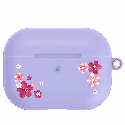 Чехол для наушников AirPods Pro силиконовый Spigen Сyrill Cecile Cherry Blossom фиолетовый