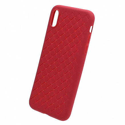 Чехол для iPhone X, XS гелевый Baseus Weaving красный