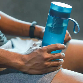 Бутылка для воды спортивная с фильтром Philips GoZero Fitness 590 мл темно-синяя