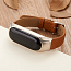 Сменный браслет для Xiaomi Mi Band 3 из натуральной кожи Nova Rich серебристо-коричневый