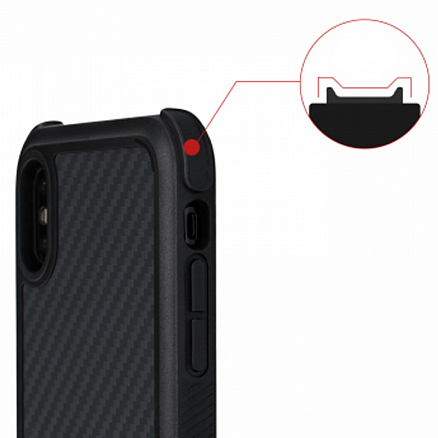 Чехол для iPhone X гибридный для экстремальной защиты Pitaka MagEZ Pro черно-серый