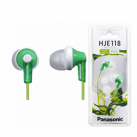 Наушники Panasonic RP-HJE118 вакуумные зеленые