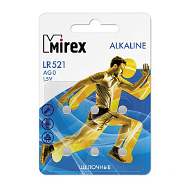 Батарейка LR521 Alkaline Mirex AG0 упаковка 6 шт.
