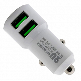 Зарядное устройство автомобильное с двумя USB входами 3.6А 18W и MicroUSB кабелем Ldnio C309 белое