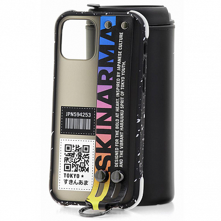 Чехол для iPhone 12, 12 Pro гибридный Skinarma Dotto черно-радужный