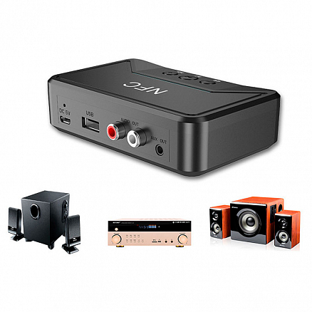 Bluetooth аудио адаптер (ресивер) 3,5 мм + 2RCA + USB Comfast CF-BT200 NFC V5.0 