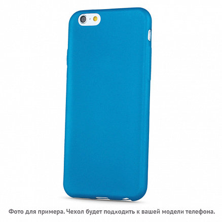Чехол для iPhone 5, 5S, SE гелевый GreenGo Rubber голубой матовый