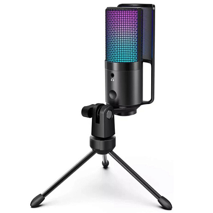 Микрофон для стрима с поп-фильтром Fifine K669 Pro 3 черный