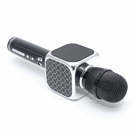 Микрофон беспроводной для караоке с динамиком, USB и слотом для MicroSD Forever BS-102 черно-серебристый