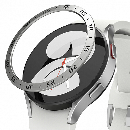 Защитная рамка для Samsung Galaxy Watch 4 40 мм на экран металлическая Ringke серебристая