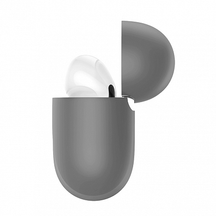 Чехол для наушников AirPods Pro силиконовый Baseus Shell Pattern серый