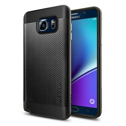 Чехол для Samsung Galaxy Note 5 гибридный для экстремальной защиты Spigen SGP Neo Hybrid Carbon черно-серый