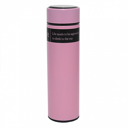 Термос (термобутылка) с ситечком для заварки Frosted 500 мл розовый