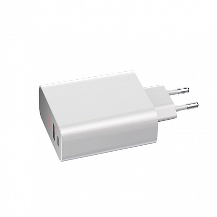 Зарядное устройство сетевое с USB и Type-C 45W 5А Baseus Speed PPS (быстрая зарядка PD 3.0, QC 3.0) белое