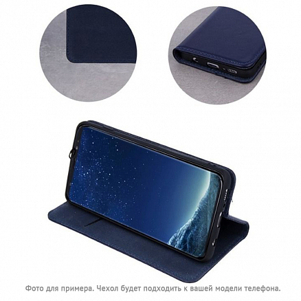 Чехол для iPhone 7, 8, SE 2020, SE 2022 из натуральной кожи - книжка GreenGo Smart Pro темно-синий