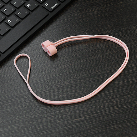 Шнурок для наушников AirPods силиконовый магнитный Nova Handy розовый