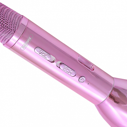 Микрофон беспроводной для караоке с динамиком Remax RMK-K03 розовый