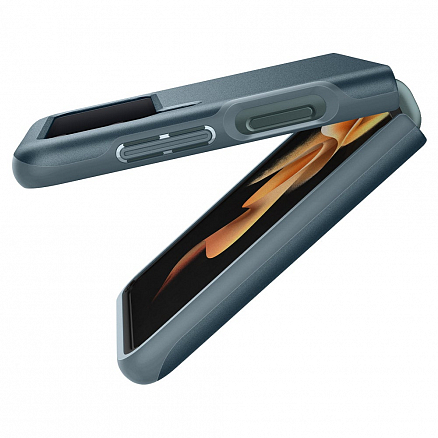 Чехол для Samsung Galaxy Z Flip 3 пластиковый тонкий Spigen Thin Fit зеленый