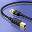 Кабель USB 2.0 - USB B для подключения принтера или сканера 3 м Ugreen US135 черный