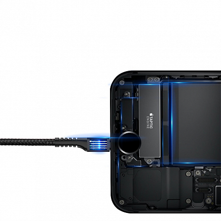 Кабель USB - Lightning для зарядки iPhone 1 м 2А плетеный витой Baseus Fish Eye черный