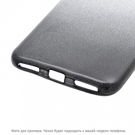 Чехол для Xiaomi Redmi 6A гибридный с блестками GreenGo Gradient Glitter серый