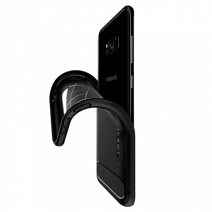 Чехол для Samsung Galaxy S8+ G955F гелевый Spigen SGP Rugged Armor черный