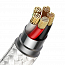 Кабель USB - MicroUSB, Lightning, Type-C 1 м 5А 40W магнитный плетеный Baseus Zinc (быстрая зарядка) белый