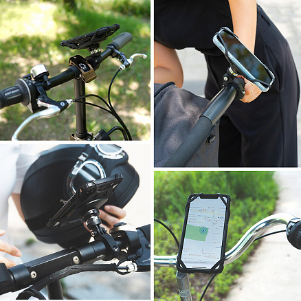 Велосипедный держатель для телефона до 6 дюймов на руль Ringke Spider черный