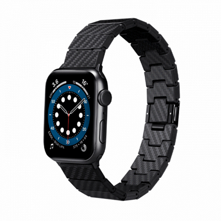 Ремешок-браслет для Apple Watch 42, 44 и 45 мм карбоновый Pitaka Modern черный