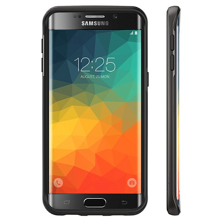 Чехол для Samsung Galaxy S6 edge+ гибридный для экстремальной защиты Spigen SGP Neo Hybrid Carbon черно-серый