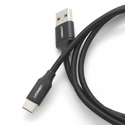 Кабель USB - Type-C для зарядки 1 м 5А плетеный Ugreen US279 (быстрая зарядка Huawei) черный