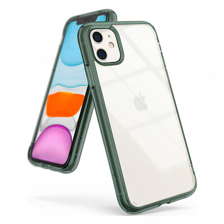 Чехол для iPhone 11 гибридный Ringke Fusion прозрачно-зеленый