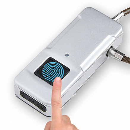Замок биометрический по отпечатку пальца портативный WiWU Smart Lock FL-P4 серебристый