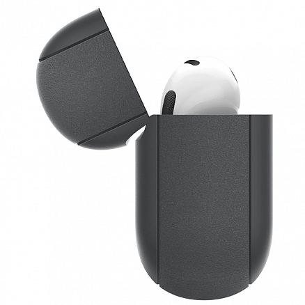 Чехол для наушников AirPods 3 силиконовый с карабином Spigen Silicone Fit темно-серый