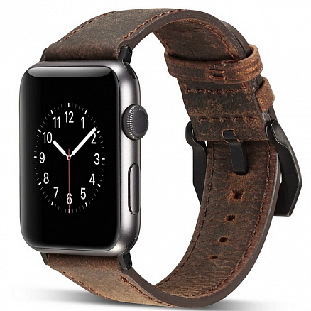 Ремешок-браслет для Apple Watch 38 и 40 мм из натуральной кожи Nova Luxury коричневый