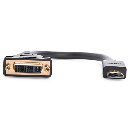 Переходник HDMI - DVI-I (папа - мама) 22 см Ugreen 20136 черный