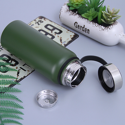 Термос (термобутылка) с ситечком для заварки Hunter 800 мл зеленый