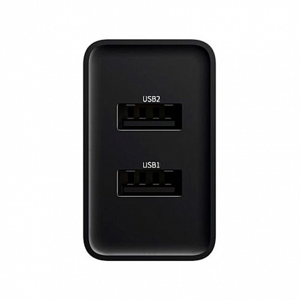 Зарядное устройство сетевое с двумя USB входами 2.1А 10.5W Baseus Speed Mini черное