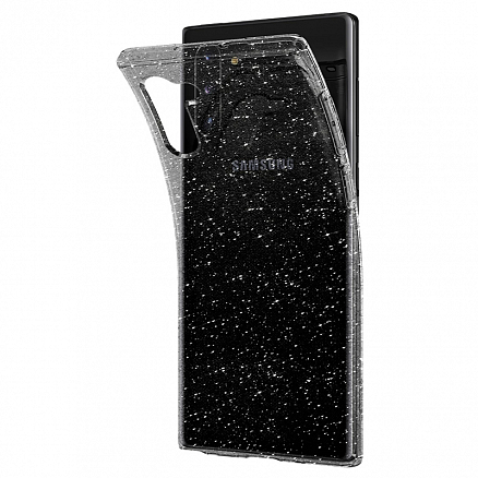 Чехол для Samsung Galaxy Note 10 гелевый с блестками Spigen SGP Liquid Crystal Glitter прозрачный