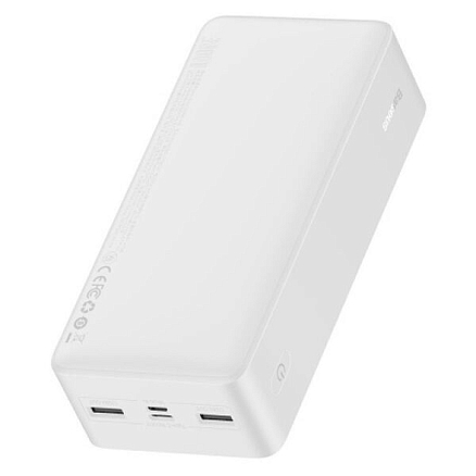 Внешний аккумулятор Baseus Bipow Digital с дисплеем 30000мАч (быстрая зарядка QC, 15Вт) белый