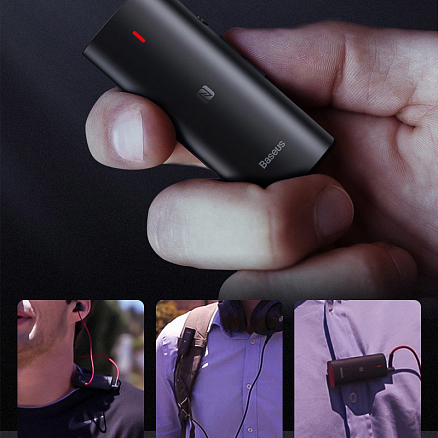 Bluetooth аудио адаптер (ресивер) разъем 3,5 мм aptX Baseus BA03 черный
