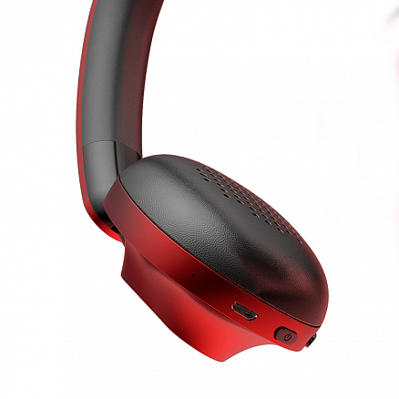 Наушники беспроводные Bluetooth Baseus Encok D01 накладные с микрофоном красные