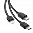 Кабель USB - MicroUSB, Lightning, Type-C 1 м 2.1A XO NB103 черный