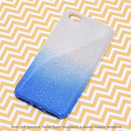 Чехол для Xiaomi Redmi 6A гибридный с блестками GreenGo Gradient Glitter синий